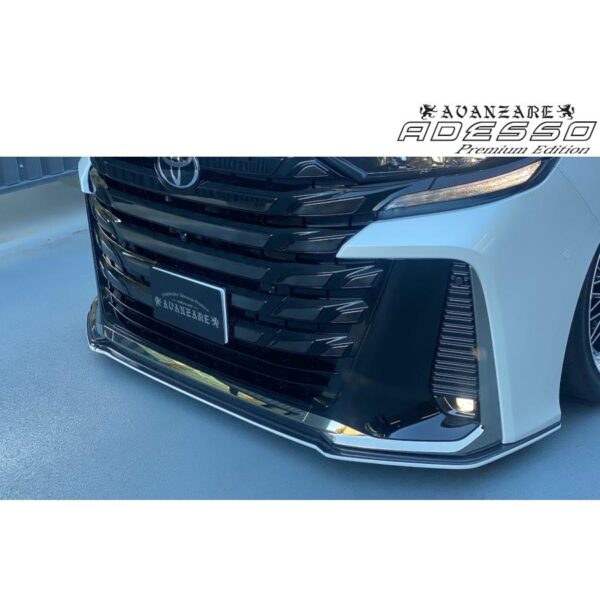 【Premium Edition】４０系アルファード ４０系 ヴェルファイア フロントリップスポイラー 平織りカーボン製・紫外線カットクリアー塗装【アヴァンツァーレ】